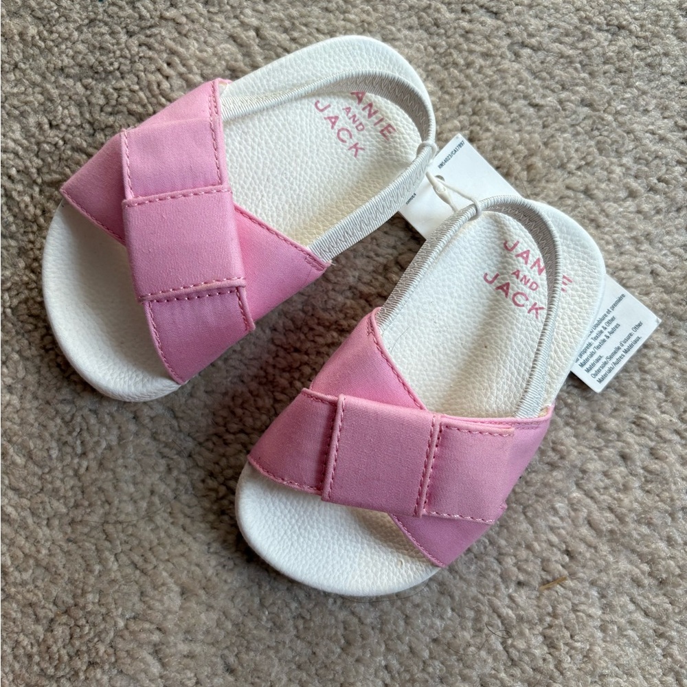 Janie and Jack Pink and White Sandals for Summer